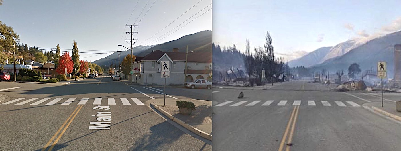 lytton avant apres incendie canada